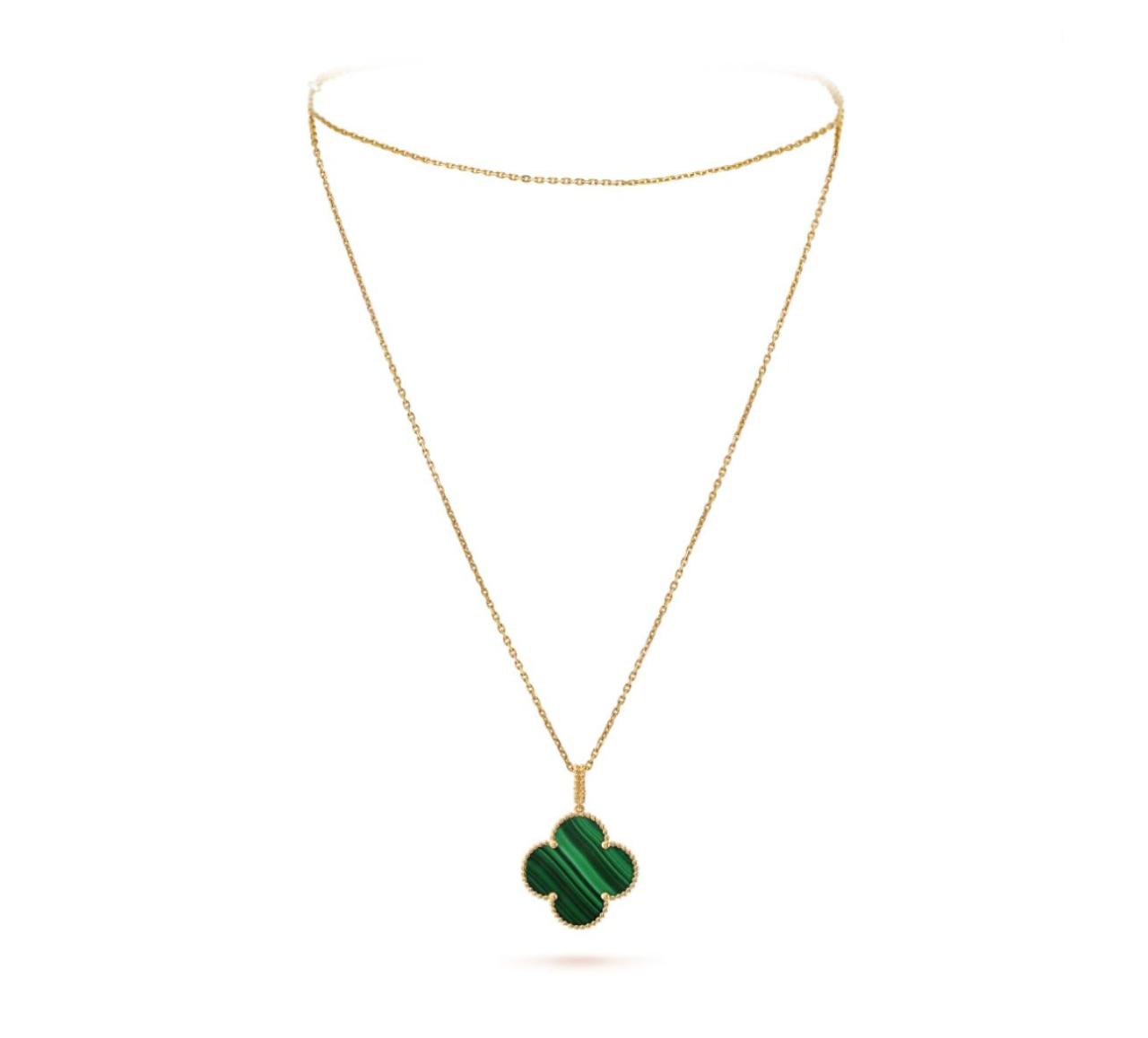 V.ANCLEEF MAGIC LONG NECKLACE SINGLE CLOVER (18K YELLOW GOLD PLATED)