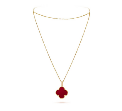 V.ANCLEEF MAGIC LONG NECKLACE SINGLE CLOVER (18K YELLOW GOLD PLATED)