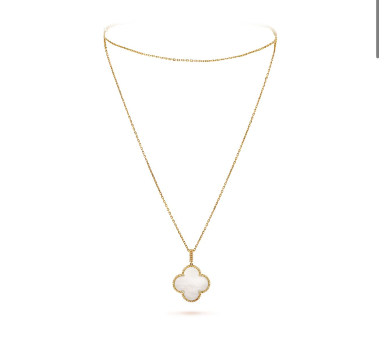 V.ANCLEEF MAGIC LONG NECKLACE SINGLE CLOVER (18K YELLOW GOLD PLATED)