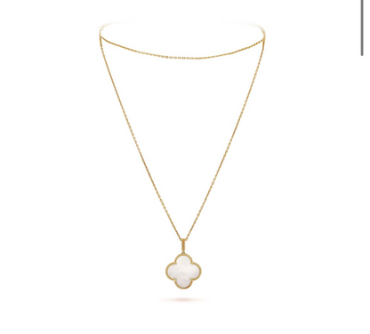 V.ANCLEEF MAGIC LONG NECKLACE SINGLE CLOVER (18K YELLOW GOLD PLATED)